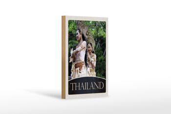 Panneau en bois voyage 12x18 cm Thaïlande Tropiques Nature Femme Religion 1