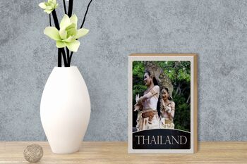 Panneau en bois voyage 12x18 cm Thaïlande Tropiques Nature Femme Religion 3