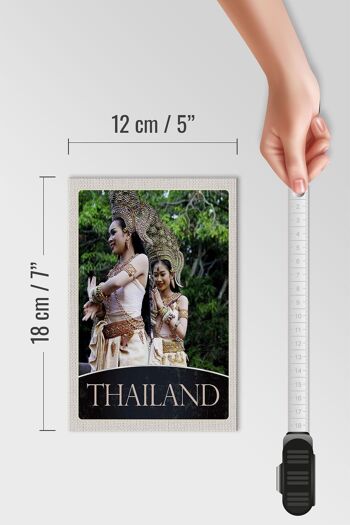 Panneau en bois voyage 12x18 cm Thaïlande Tropiques Nature Femme Religion 4