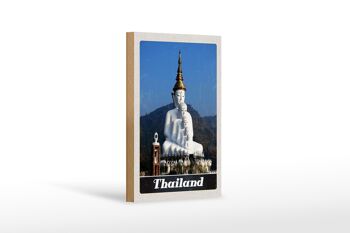 Panneau en bois voyage 12x18 cm Thaïlande nature forêt temple dieu 1