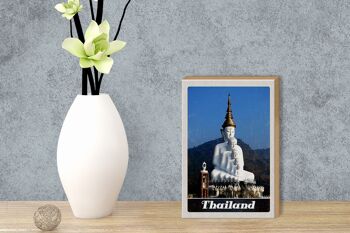 Panneau en bois voyage 12x18 cm Thaïlande nature forêt temple dieu 3