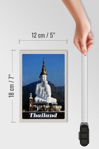Panneau en bois voyage 12x18 cm Thaïlande nature forêt temple dieu 4