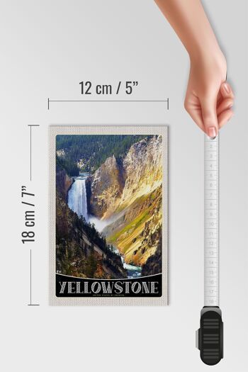 Panneau en bois voyage 12x18 cm Cascade de Yellowstone rivière nature 4