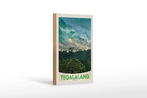 Holzschild Reise 12x18 cm Tegalalang Indonesien Asien Tropen
