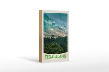 Panneau en bois voyage 12x18 cm Tegalalang Indonésie Asie Tropiques 1