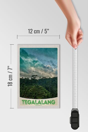 Panneau en bois voyage 12x18 cm Tegalalang Indonésie Asie Tropiques 4