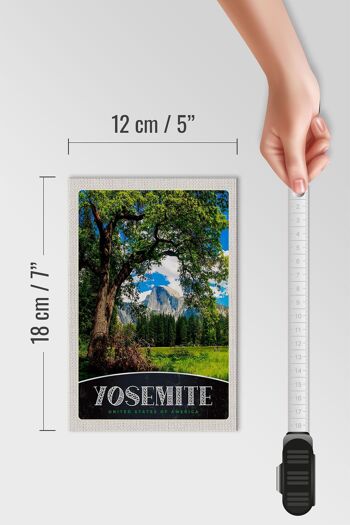 Panneau en bois voyage 12x18 cm Yosemite America nature arbres montagnes 4