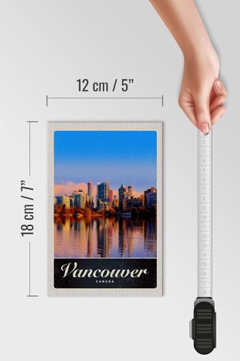 Panneau en bois voyage 12x18 cm Vancouver Canada mer gratte-ciel vacances 4