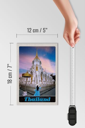 Panneau en bois voyage 12x18 cm Thaïlande Wait Traimit monastère doré 4