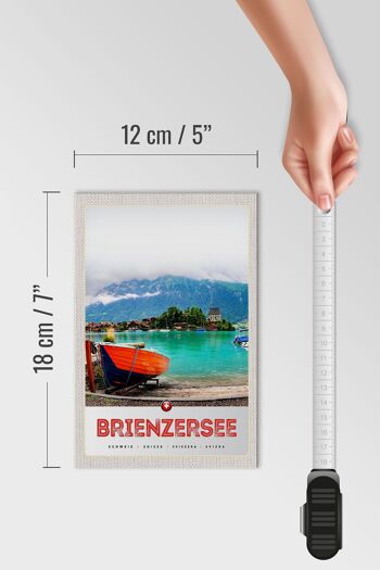 Panneau en bois voyage 12x18 cm Lac de Brienz Suisse construction de bateaux 4