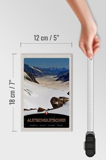 Panneau en bois voyage 12x18 cm Glacier d'Aletsch Suisse neige nature 4