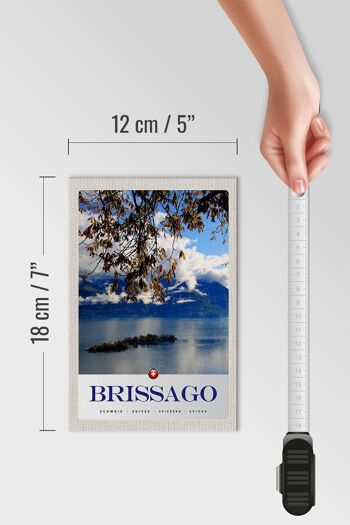 Panneau en bois voyage 12x18 cm Brissago Suisse nature forêt vacances 4