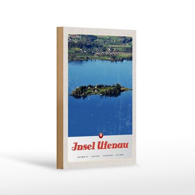 Cartello da viaggio in legno 12x18 cm L'isola di Ufenau La Svizzera ospita la natura