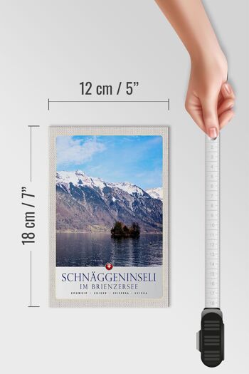 Panneau en bois voyage 12x18 cm Schnäggeninseli Suisse au lac de Brienz 4