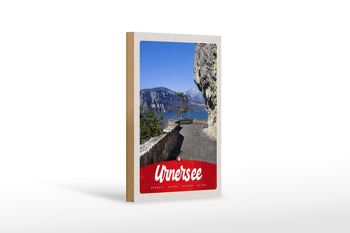 Panneau en bois voyage 12x18 cm Lac d'Urner Suisse Europe vacances à la montagne 1