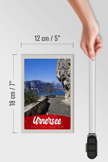 Panneau en bois voyage 12x18 cm Lac d'Urner Suisse Europe vacances à la montagne 4