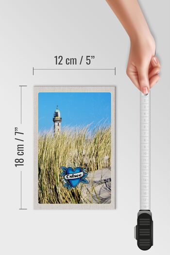Panneau en bois voyage 12x18 cm mer Baltique plage sable phare vacances 4