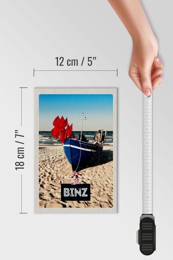 Panneau en bois voyage 12x18 cm plage de Binz Allemagne vacances à la mer 4