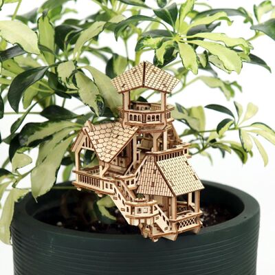 Piccole case sull'albero Forrest Cottage, puzzle 3D in legno fai da te