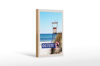 Panneau en bois voyage 12x18 cm plage de la mer Baltique Allemagne vacances à la mer 1