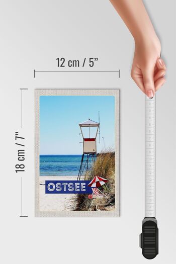 Panneau en bois voyage 12x18 cm plage de la mer Baltique Allemagne vacances à la mer 4
