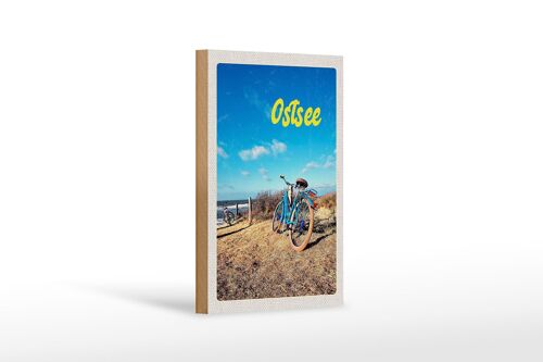 Holzschild Reise 12x18 cm Ostsee Fahrradtour Meer Strand Fahrrad