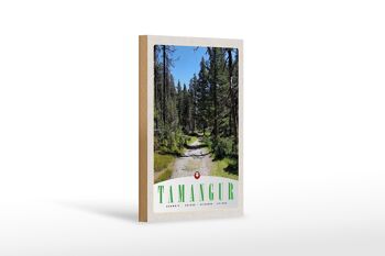 Panneau en bois voyage 12x18 cm Tamangur Suisse nature arbres forestiers 1