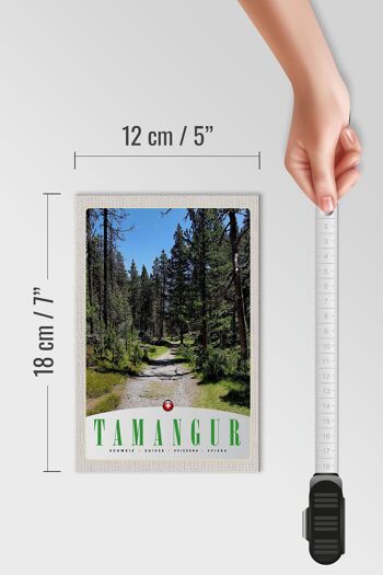 Panneau en bois voyage 12x18 cm Tamangur Suisse nature arbres forestiers 4