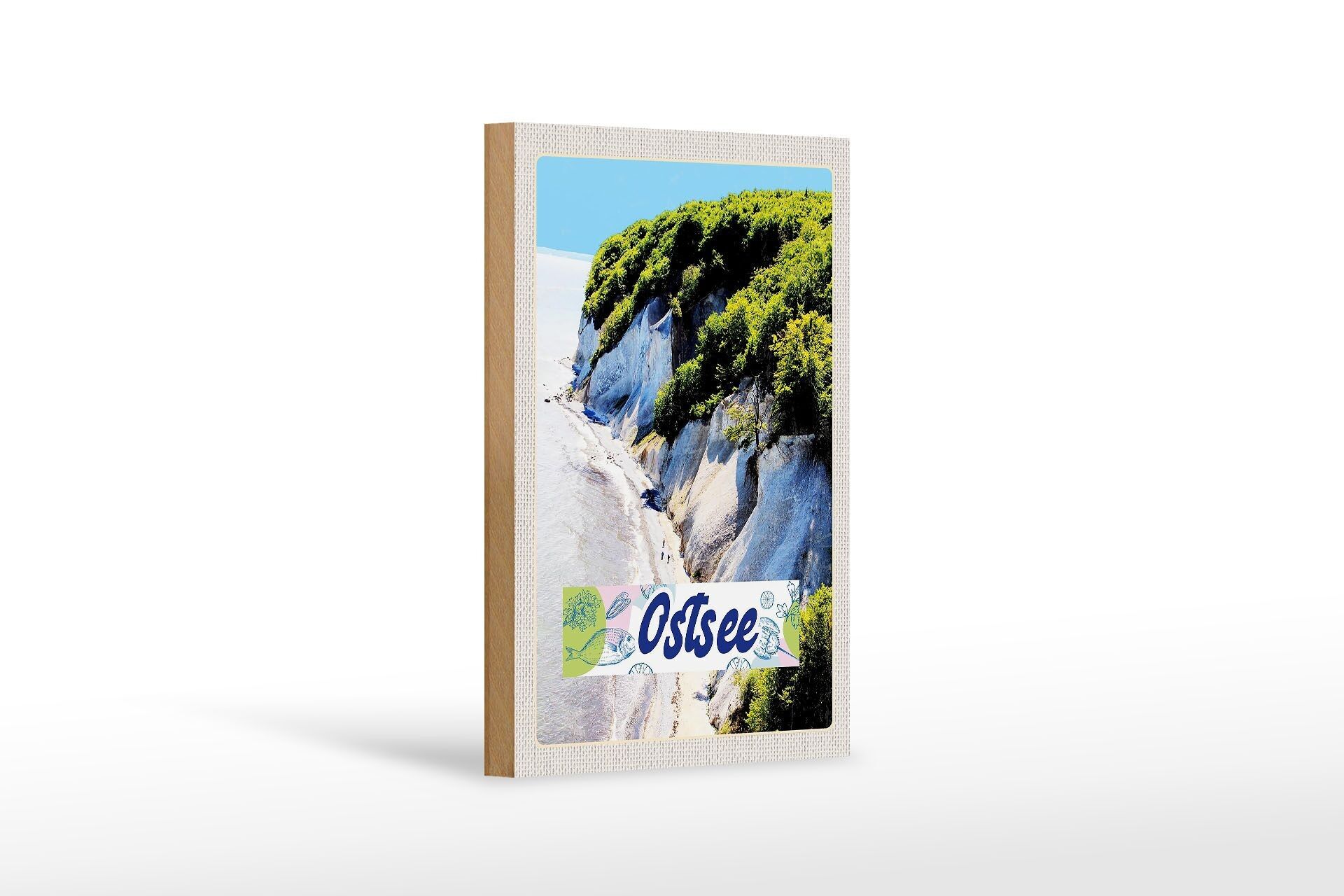 Wooden sign travel 12x18 cm Baltic Sea beach nature forests mountains