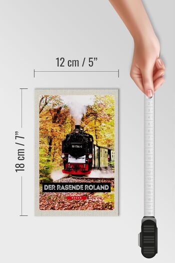 Panneau en bois voyage 12x18 cm Rügen la locomotive Roland de course 4