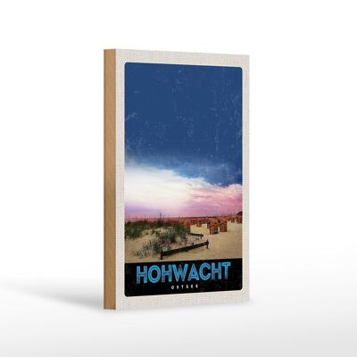 Cartello in legno da viaggio 12x18 cm Hochwacht Mar Baltico spiaggia