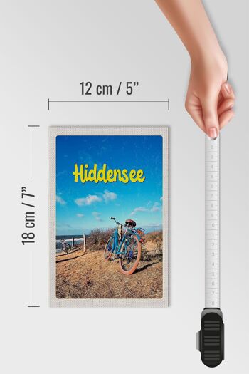 Panneau en bois voyage 12x18 cm Hiddensee vélo plage mer vacances 4