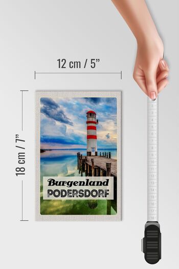 Panneau en bois voyage 12x18 cm Burgenland Podersdorf phare mer 4