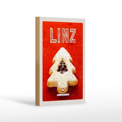 Cartello da viaggio in legno 12x18 cm Biscotti invernali Linz ripieno di fragole