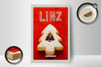 Panneau en bois Voyage 12x18 cm Biscuits d'hiver de Linz garniture aux fraises 2