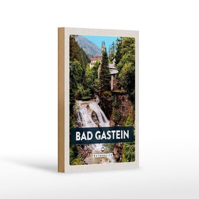 Holzschild Reise 12x18 cm Bad Gastein Wasserfall Natur Wald