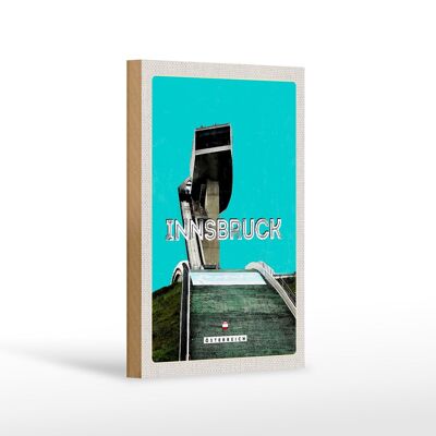 Holzschild Reise 12x18 cm Innsbruck Österreich Aussicht Urlaub