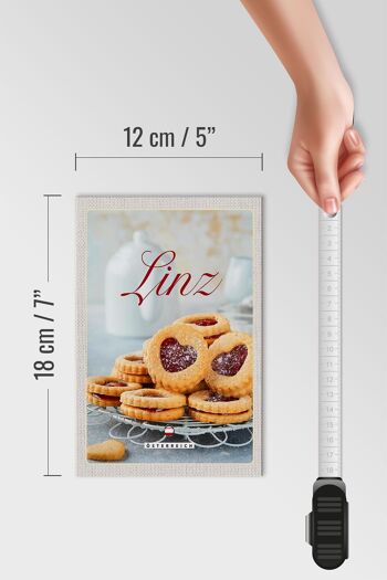 Panneau en bois voyage 12x18 cm Linz pâtisserie biscuits garniture aux fraises 4