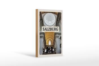 Panneau en bois Voyage 12x18 cm Église de Salzbourg Autriche de l'intérieur 1