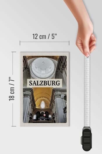 Panneau en bois Voyage 12x18 cm Église de Salzbourg Autriche de l'intérieur 4