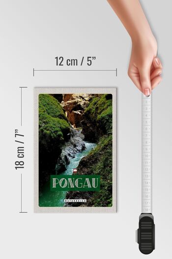Panneau en bois voyage 12x18 cm Pongau Autriche cascade nature 4