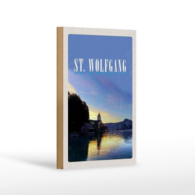 Cartel de madera viaje 12x18 cm ud. Wolfgang See vacaciones en Austria
