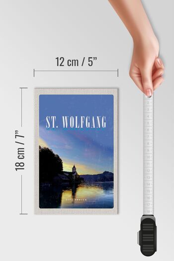 Panneau en bois voyage 12x18 cm pcs. Wolfgang See Autriche vacances 4
