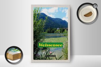 Panneau en bois voyage 12x18 cm Weißensee vacances lac natation nature 2