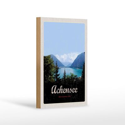 Cartello in legno da viaggio 12x18 cm Achensee escursione montagna lago natura