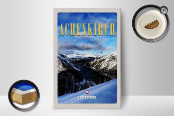 Panneau en bois voyage 12x18 cm Achenkirch Autriche vacances au ski neige 2