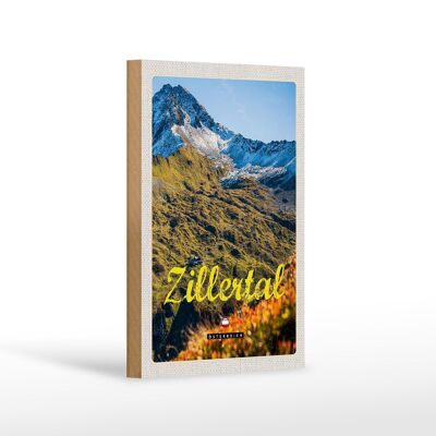 Wooden sign travel 12x18 cm Zillertal Austria nature mountain forests