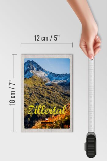 Panneau en bois voyage 12x18 cm Zillertal Autriche nature forêts de montagne 4