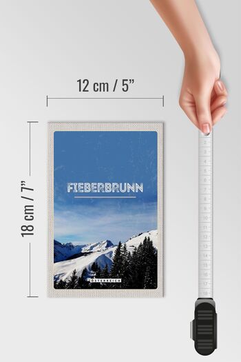 Panneau en bois voyage 12x18 cm Fieberbrunn Autriche ski d'hiver 4