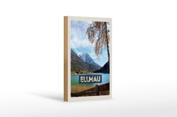 Panneau en bois voyage 12x18 cm Ellmau Autriche montagnes lac nature 1